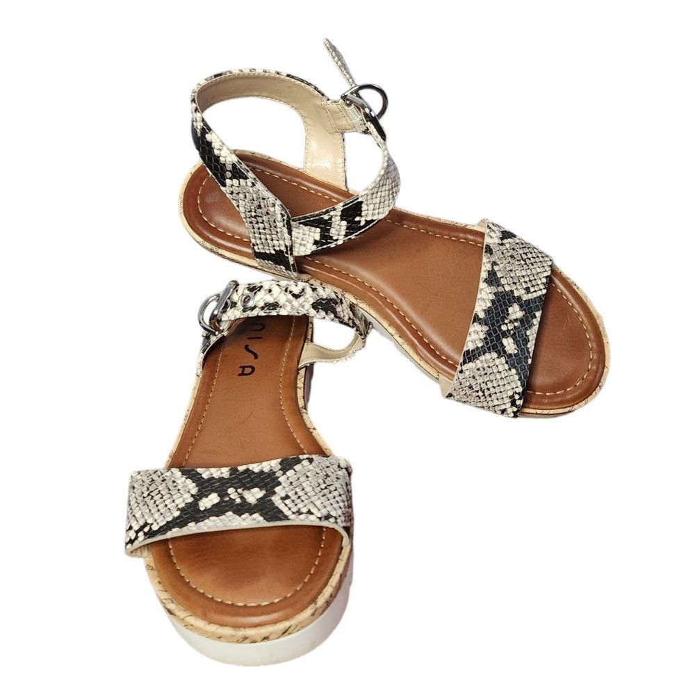 Unisa Breiza Platform Sandals Faux Snakeskin Leather Sz. 9 M